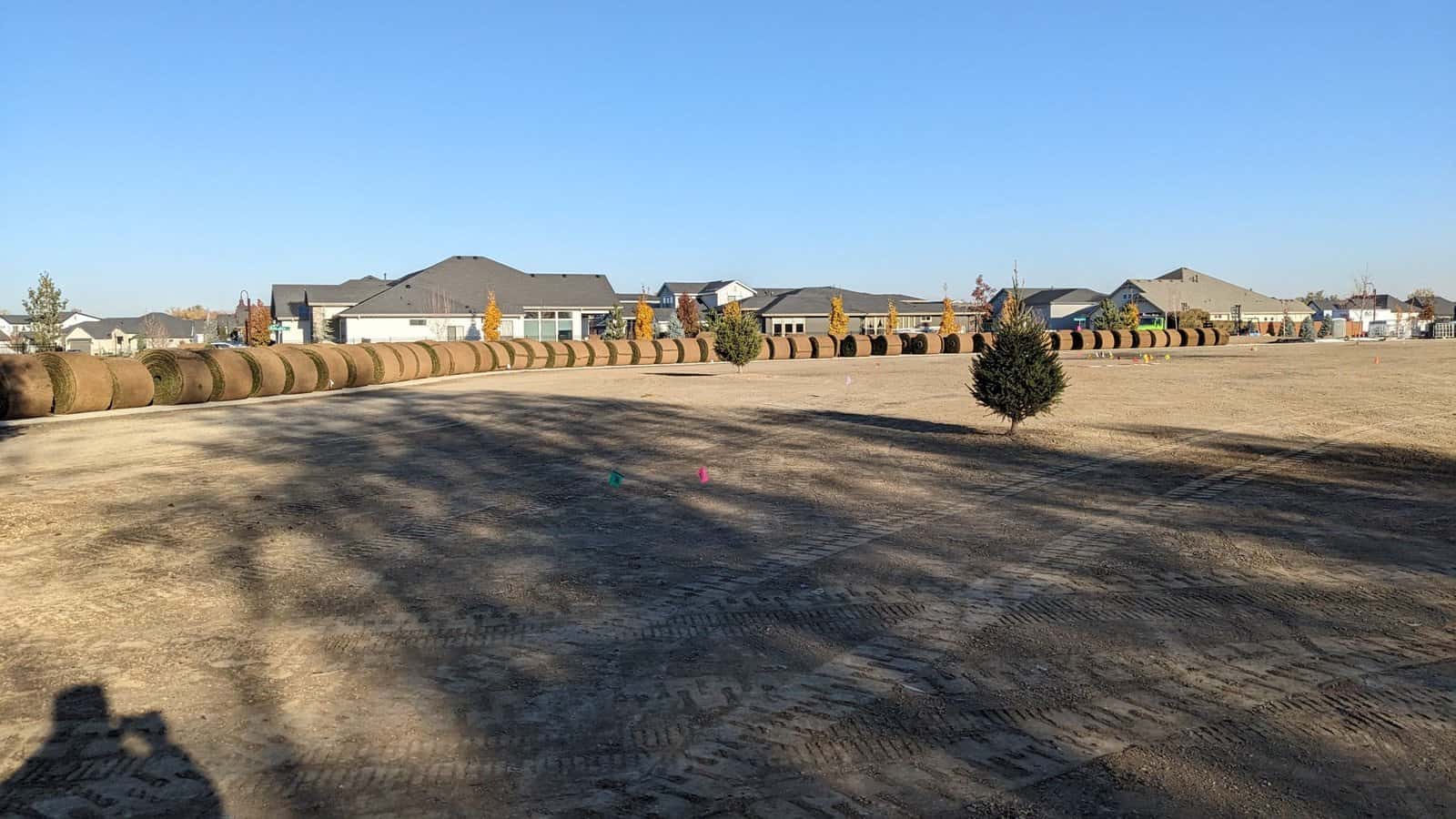 Park with big rolls lined up